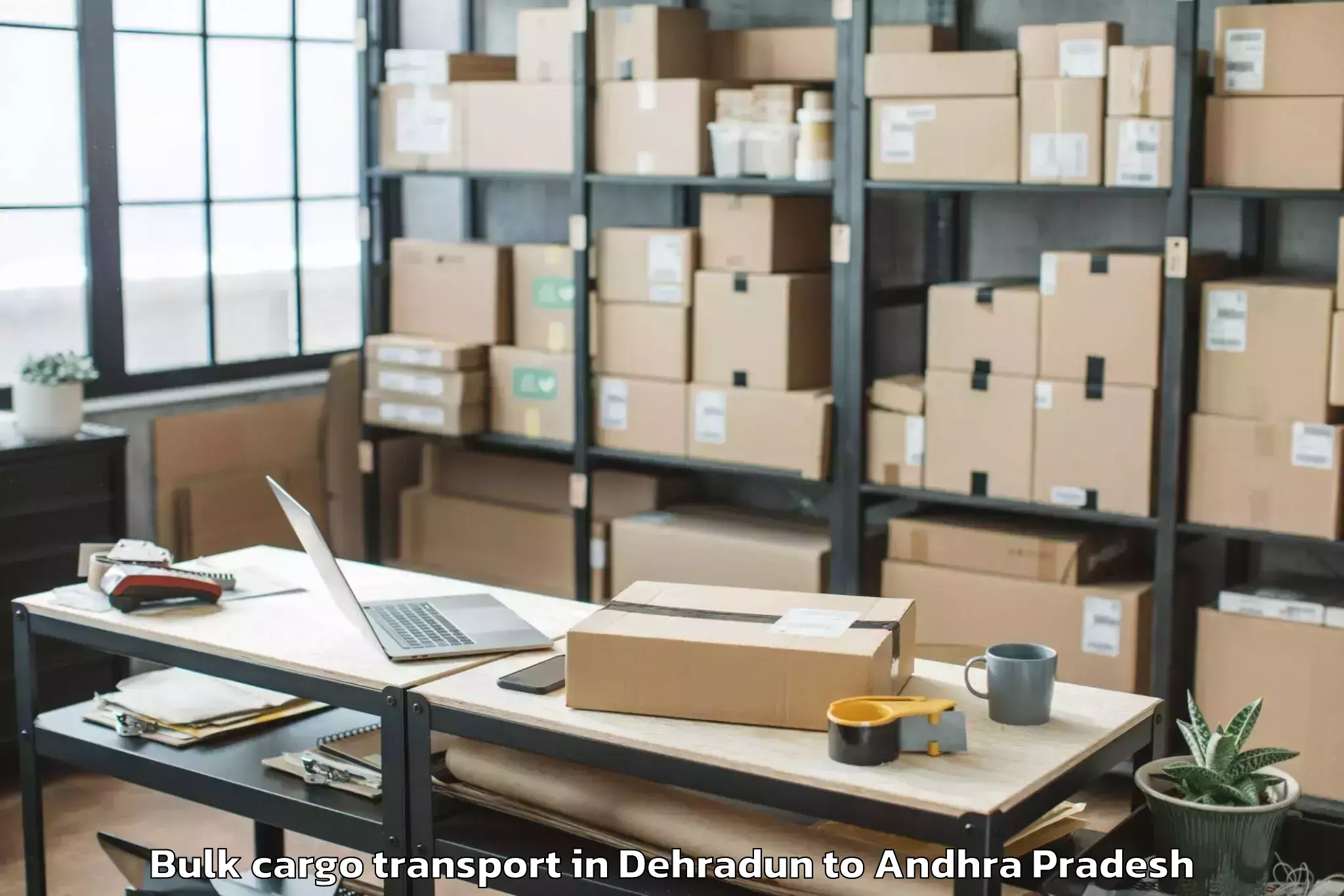 Trusted Dehradun to Buchinaidu Kandriga Bulk Cargo Transport